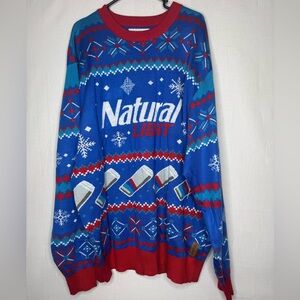Tipsy Elves Natural Light Mens Christmas Sweater Holiday Funny Beer Sz 3XL NWT